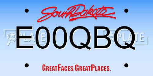 E00QBQ South Dakota License Plate