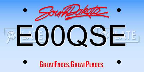 E00QSE South Dakota License Plate