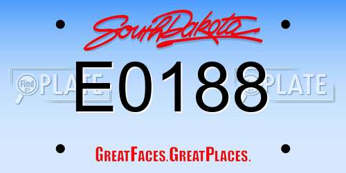 E0188 South Dakota License Plate