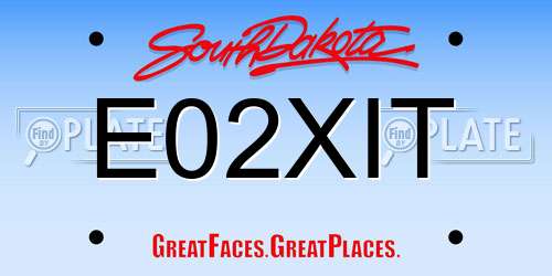 E02XIT South Dakota License Plate