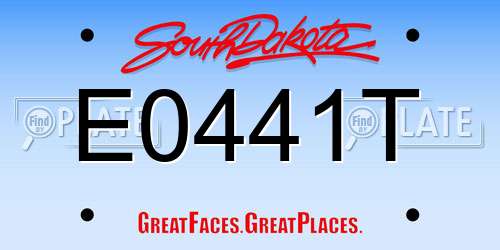 E0441T South Dakota License Plate