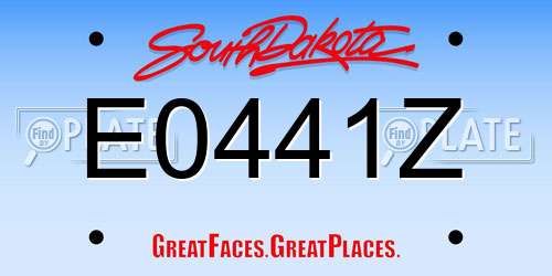 E0441Z South Dakota License Plate