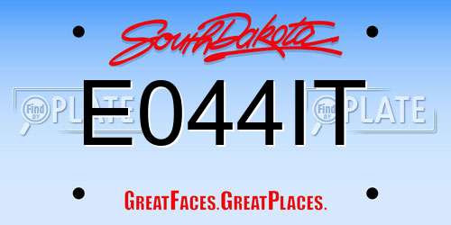 E044IT South Dakota License Plate