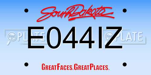 E044IZ South Dakota License Plate
