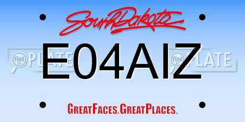 E04AIZ South Dakota License Plate