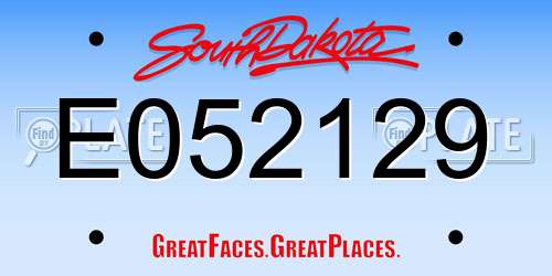 E052129 South Dakota License Plate