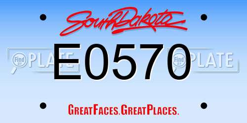 E0570 South Dakota License Plate