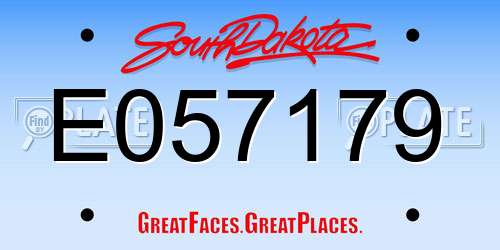E057179 South Dakota License Plate