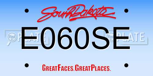 E060SE South Dakota License Plate