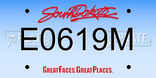 E0619M South Dakota License Plate
