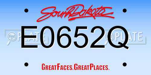 E0652Q South Dakota License Plate