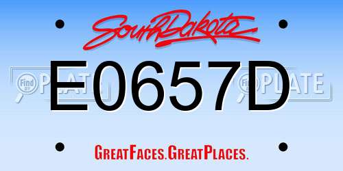 E0657D South Dakota License Plate