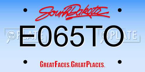 E065TO South Dakota License Plate