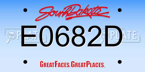 E0682D South Dakota License Plate