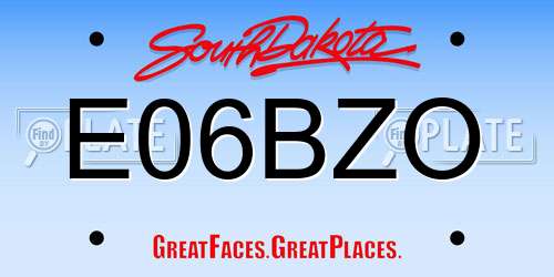 E06BZO South Dakota License Plate
