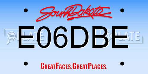 E06DBE South Dakota License Plate