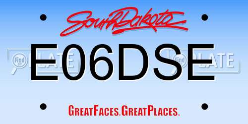 E06DSE South Dakota License Plate