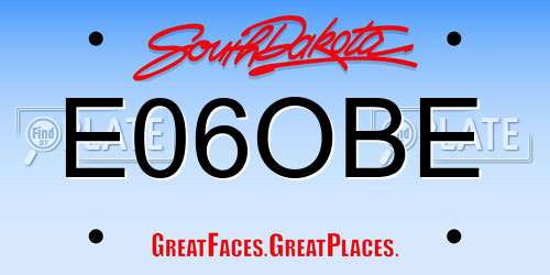 E06OBE South Dakota License Plate