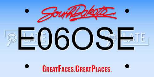E06OSE South Dakota License Plate