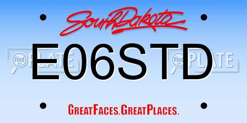 E06STD South Dakota License Plate