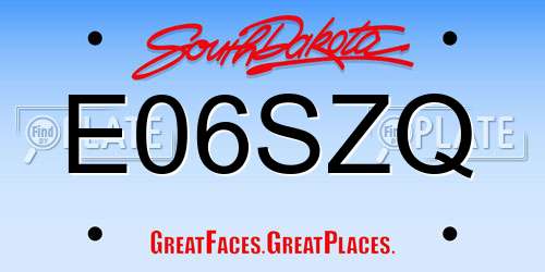 E06SZQ South Dakota License Plate