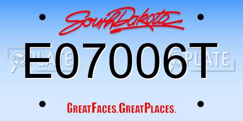 E07006T South Dakota License Plate