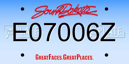 E07006Z South Dakota License Plate