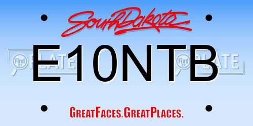 E10NTB South Dakota License Plate