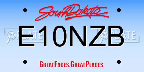 E10NZB South Dakota License Plate