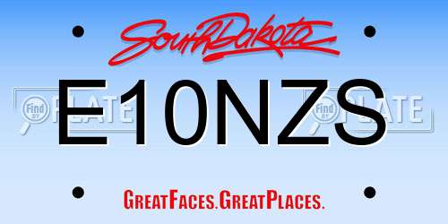 E10NZS South Dakota License Plate