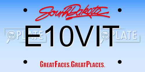 E10VIT South Dakota License Plate