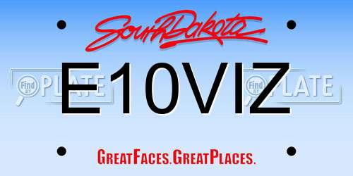 E10VIZ South Dakota License Plate