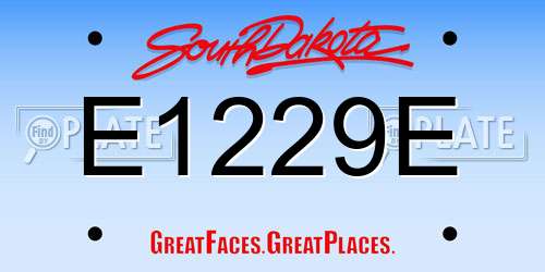 E1229E South Dakota License Plate