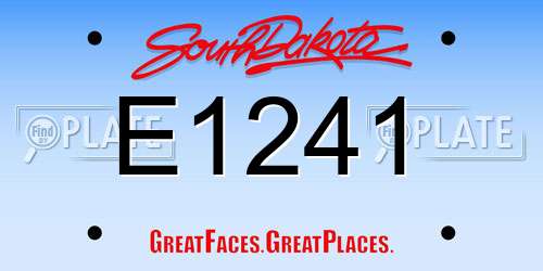 E1241 South Dakota License Plate