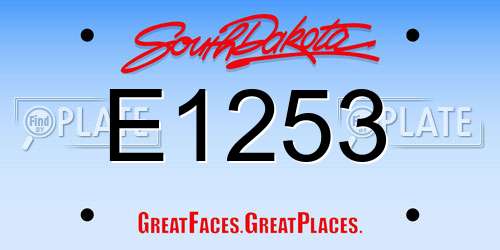 E1253 South Dakota License Plate