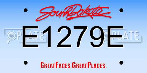 E1279E South Dakota License Plate