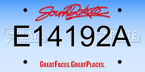 E14192A South Dakota License Plate