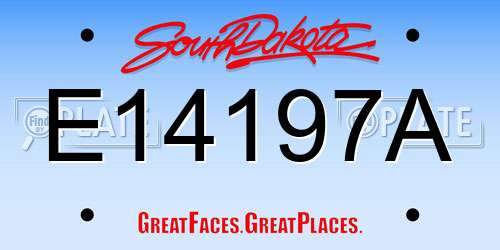 E14197A South Dakota License Plate