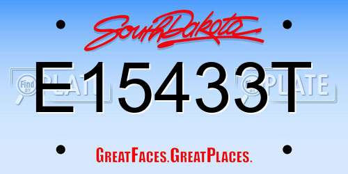 E15433T South Dakota License Plate