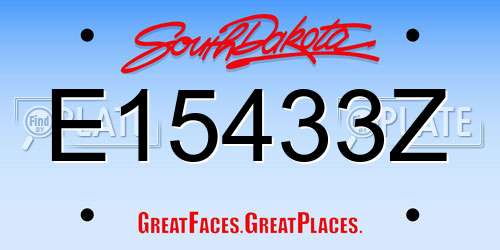 E15433Z South Dakota License Plate