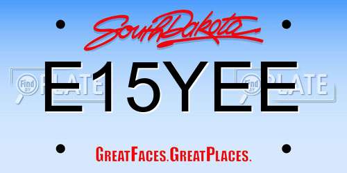 E15YEE South Dakota License Plate
