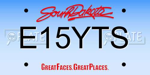 E15YTS South Dakota License Plate