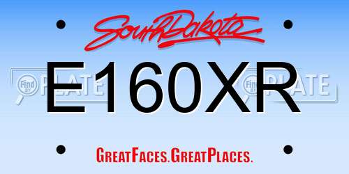 E160XR South Dakota License Plate
