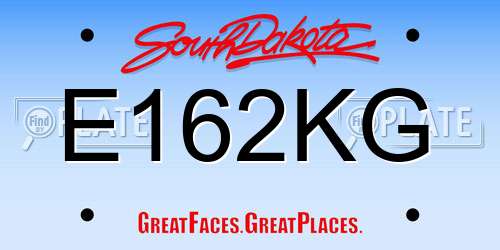 E162KG South Dakota License Plate