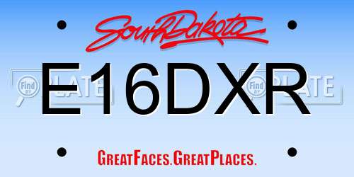E16DXR South Dakota License Plate