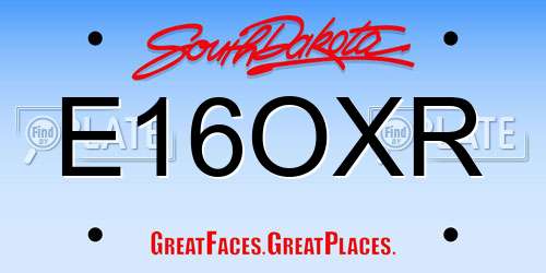 E16OXR South Dakota License Plate