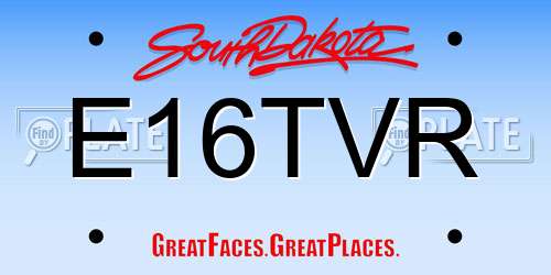 E16TVR South Dakota License Plate