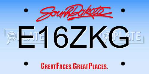 E16ZKG South Dakota License Plate