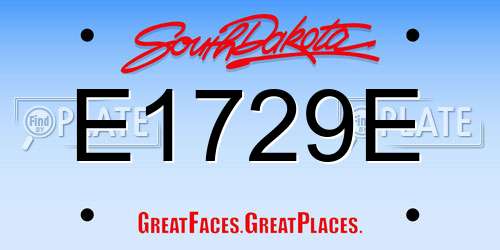 E1729E South Dakota License Plate