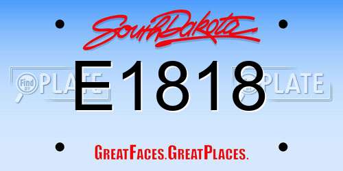 E1818 South Dakota License Plate